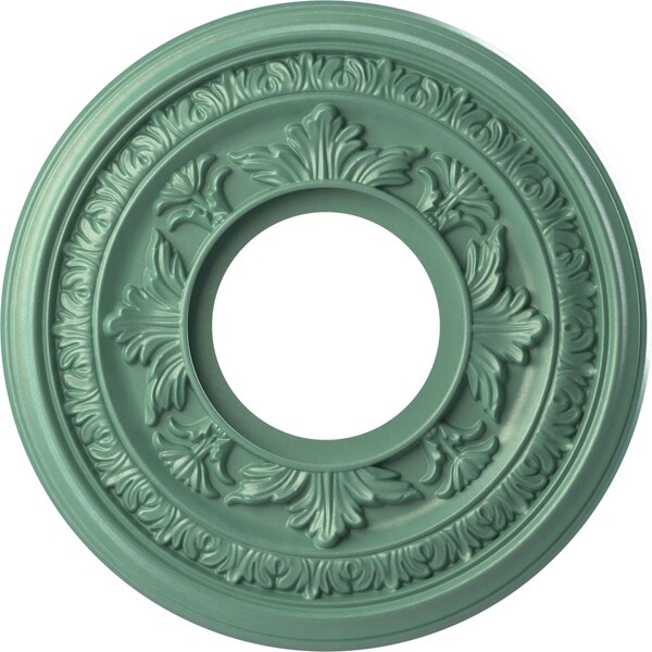 Ekena Millwork Baltimore PVC Medallion (Canopies up to 4 1/4"), 10"OD x 3 1/2"ID x 3/4"P, Metallic Sea Mist CMP10BAFSM - main